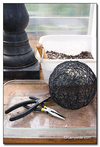 wire globe and tools